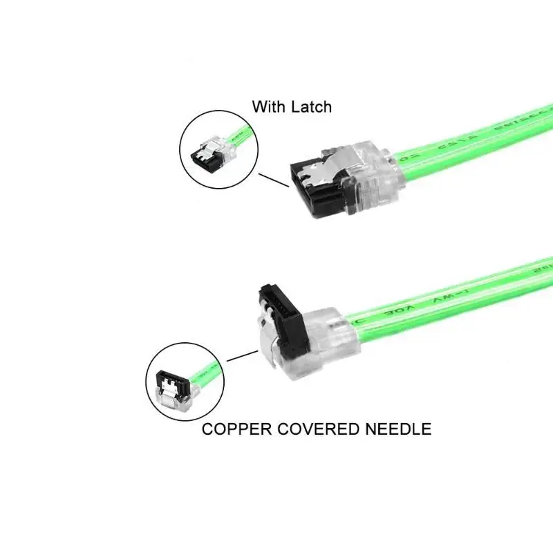 SATA III Data Cable 6Gbps High Speed Locking Latch Cord for SSD HDD Hard Drive Desktop PC Upgrade Repair Use