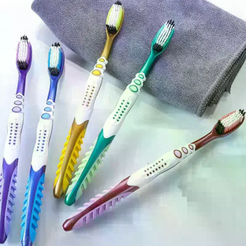 5Pcs Colorful Manual Toothbrushes With Medium Hard Bristles And Ergonomic Non Slip Grip Perfect For Daily Oral Care