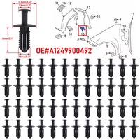 50/100pcs Car Fender Bumper Fastener Wheel Mudguard Trim Clips Fixed Clamp Grille Rivet For Benz C Class BMW Opel A1249900492
