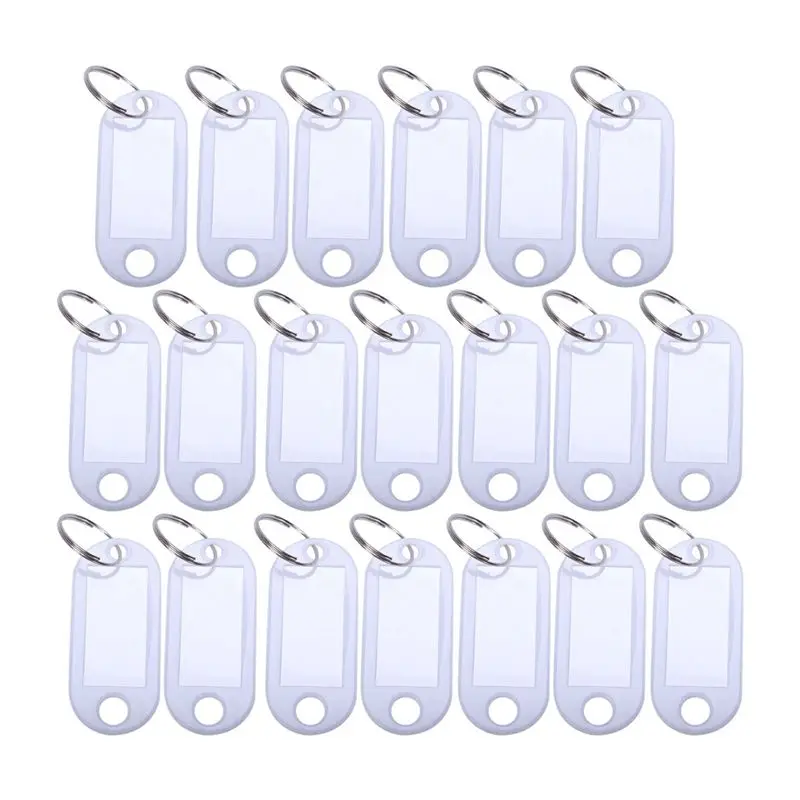 ABWR-White Portable Plastic Key Fob Key Tag ID Labels 160 Pieces