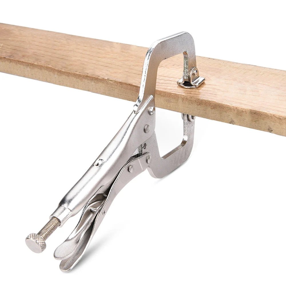Hand Tool Fix Plier Pincer Tong Tenon Locator C Clamp weld Clip Woodwork Pad Wood Work Alloy Steel Grip Vise Swivel view 2