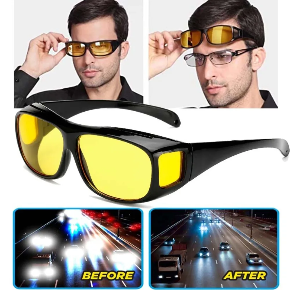 Car Night Vision Glasses Driver Goggle Driving Anti-Glare Motorcycle Bicycle Driver Goggles UV Protection Night Driving Enhanced