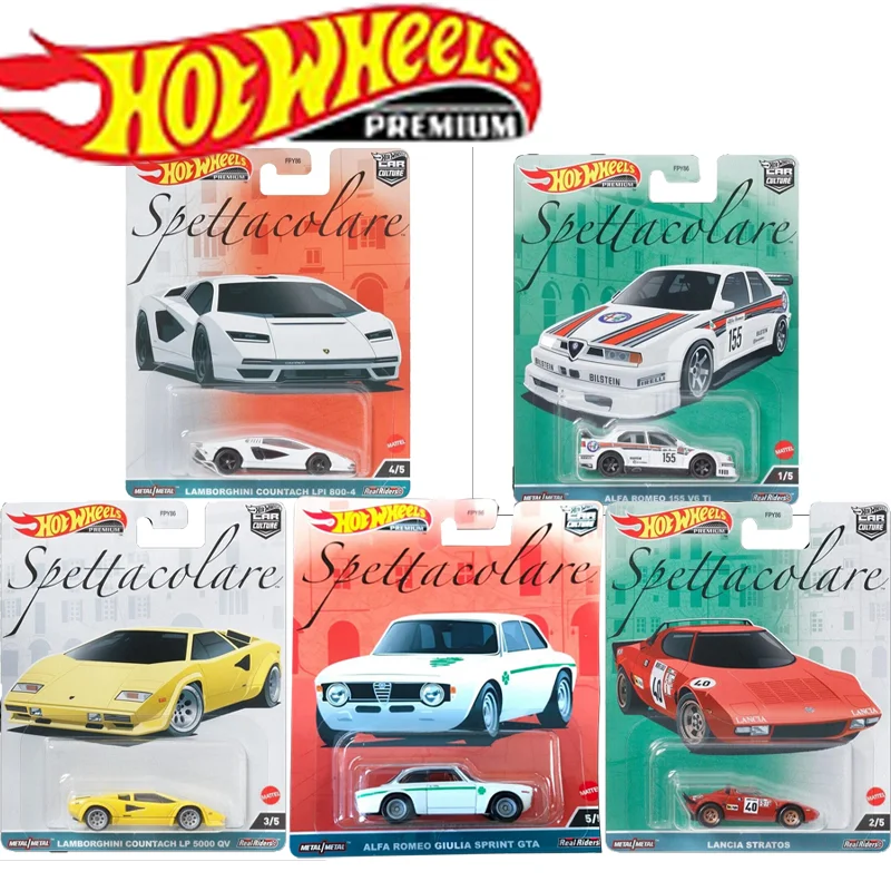 Mattel Hot Wheels 1/64 Lamborghini Countach Lpi 800-4 Alfa Romeo 155 V6 Ti Lancia Stratos Collectible Car Toys Diecast Vehicle