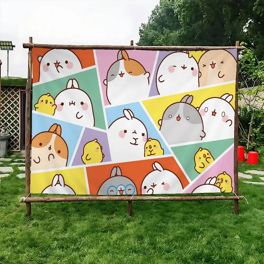Korean Cute M-Molanges Rabbit Retro Flags Multiple Choice Living Studio Booth Interior Decoration Banner