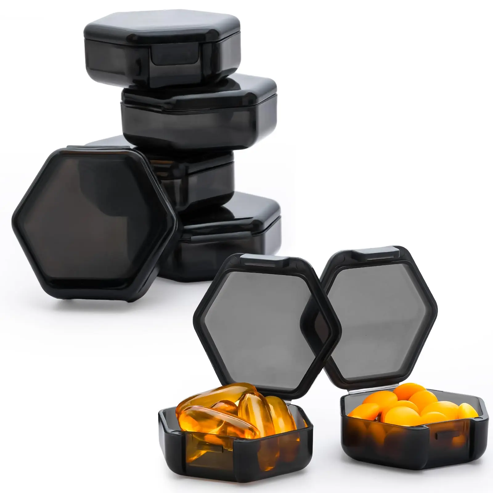 Pastillero pequeño de 12 Uds., pastillero de viaje, Mini organizador portátil para monedero de bolsillo, contenedor de vitaminas para medicina diaria, aceite de pescado