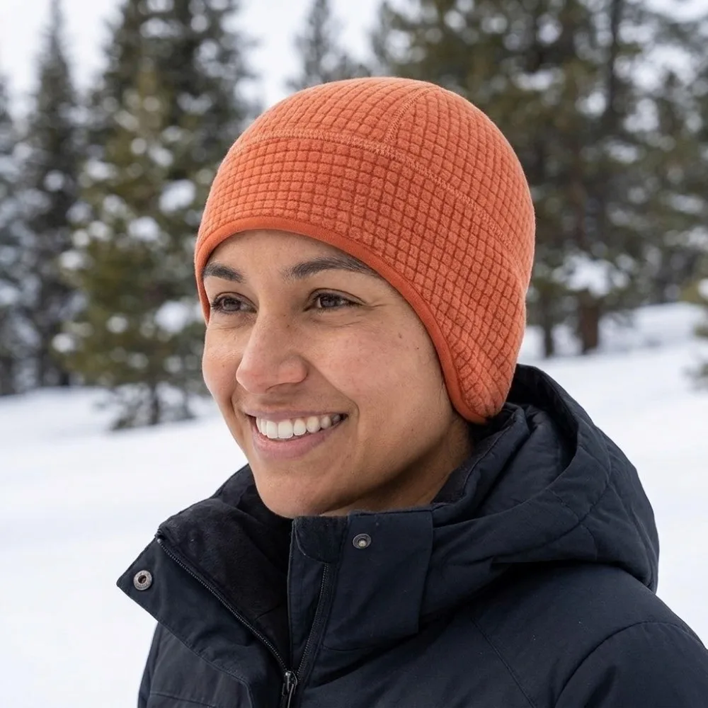 Comfortable Grid Winter Running Hat Solid Color Warmer Earflap Beanie Helmet Liner Windproof Outdoor Warm Hat Hiking 4