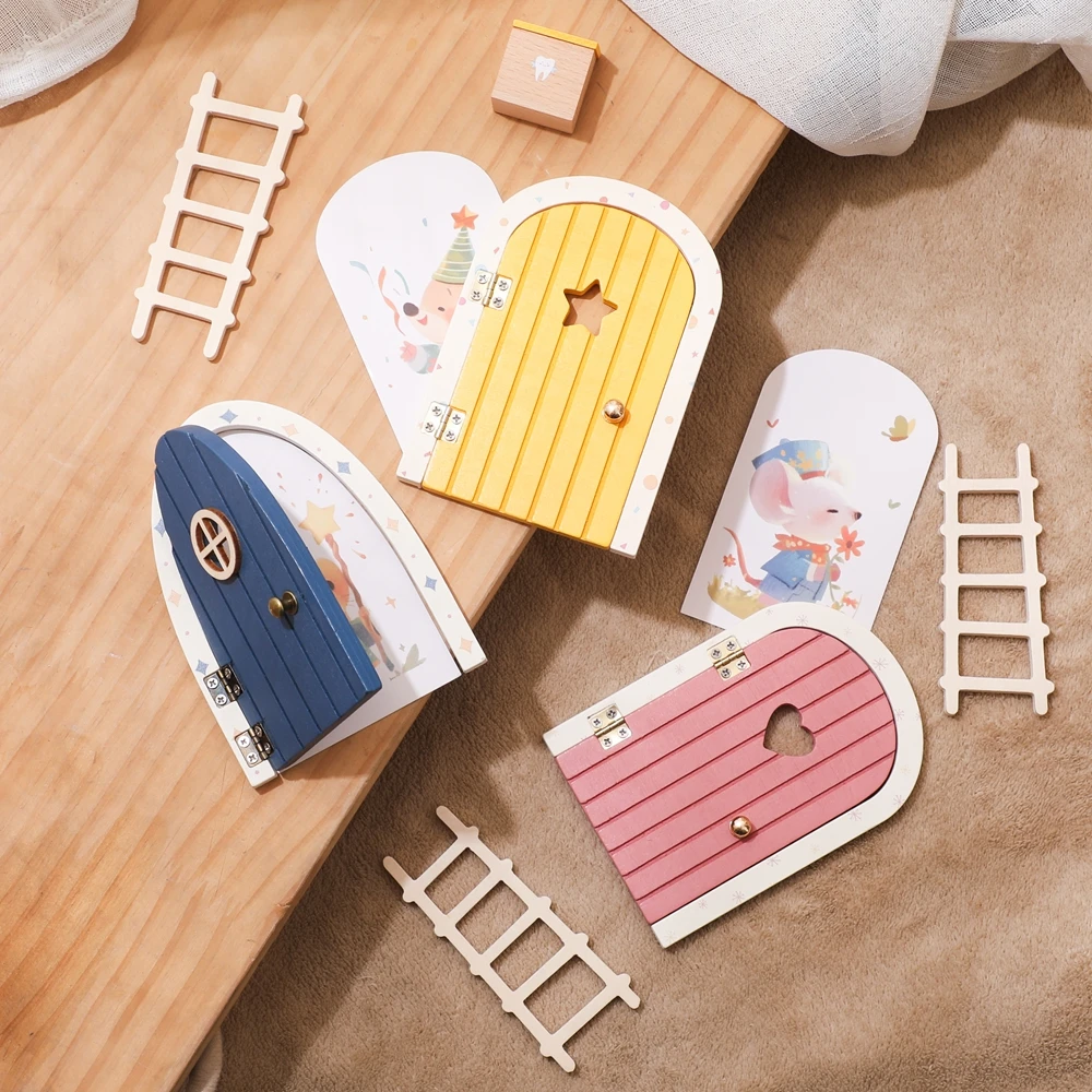 

1PC Fairy Cottage Wooden Miniature Dollhouse The Elf's Fairy Door Mini Mouse Hole For Outdoor Yard Garden Elf Craft Decoration