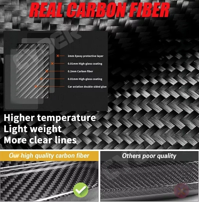 VW Golf MK8 (2020-) Lamando (2022-2023) غطاء عدسة الرؤية الخلفية استبدال مرايا الرؤية الجانبية من ألياف الكربون الجافة