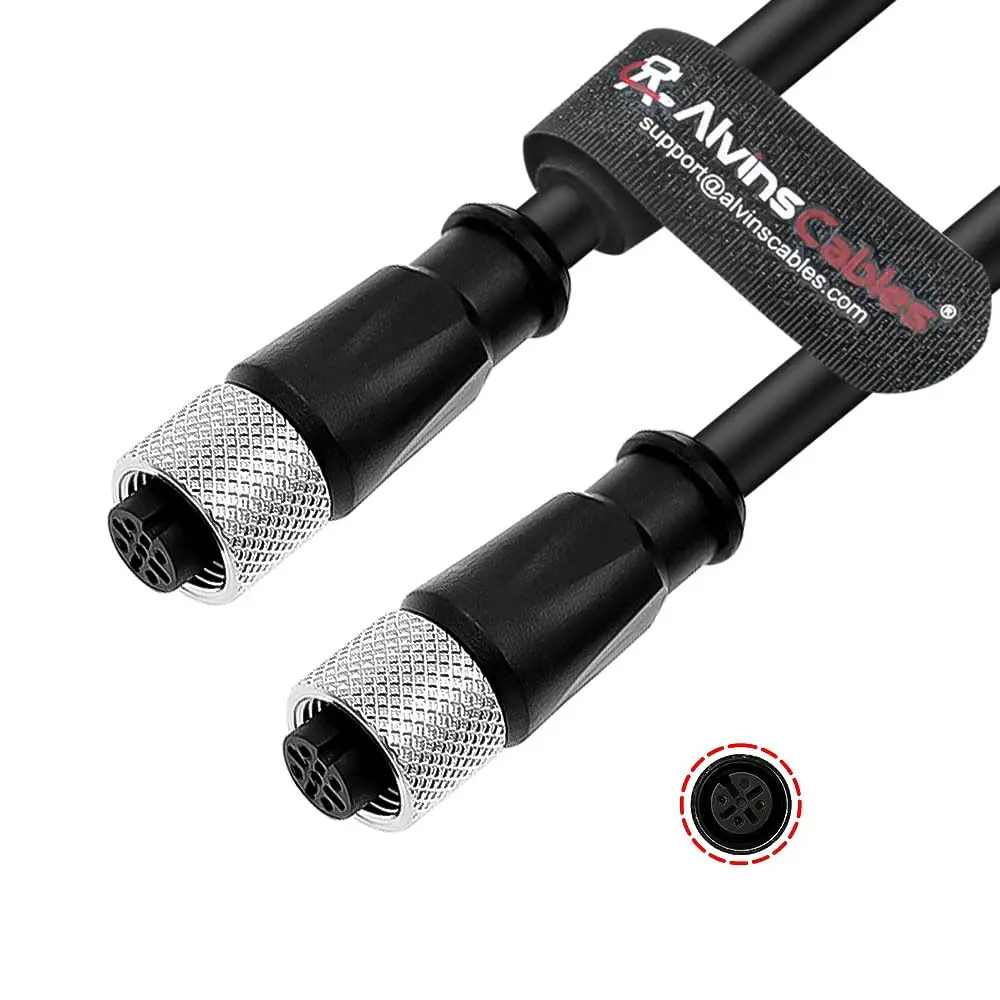 

Alvin's Cables M12 A-Code 3 Pin Female to 3 Pin Female Sensor Actuator Cable for Industrial Sensors, Actuators, I/O Modules