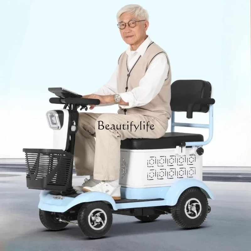 

56New minibus the elderly scooter four-wheeled disabled light pick up children double small electric car