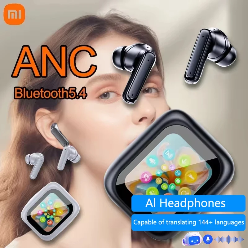 سماعة أذن Xiaomi Bluetooth Translation Earbud اللاسلكية، سماعة تحكم ذكية بشاشة تعمل باللمس، تقليل الضوضاء النشط في سماعة الأذن