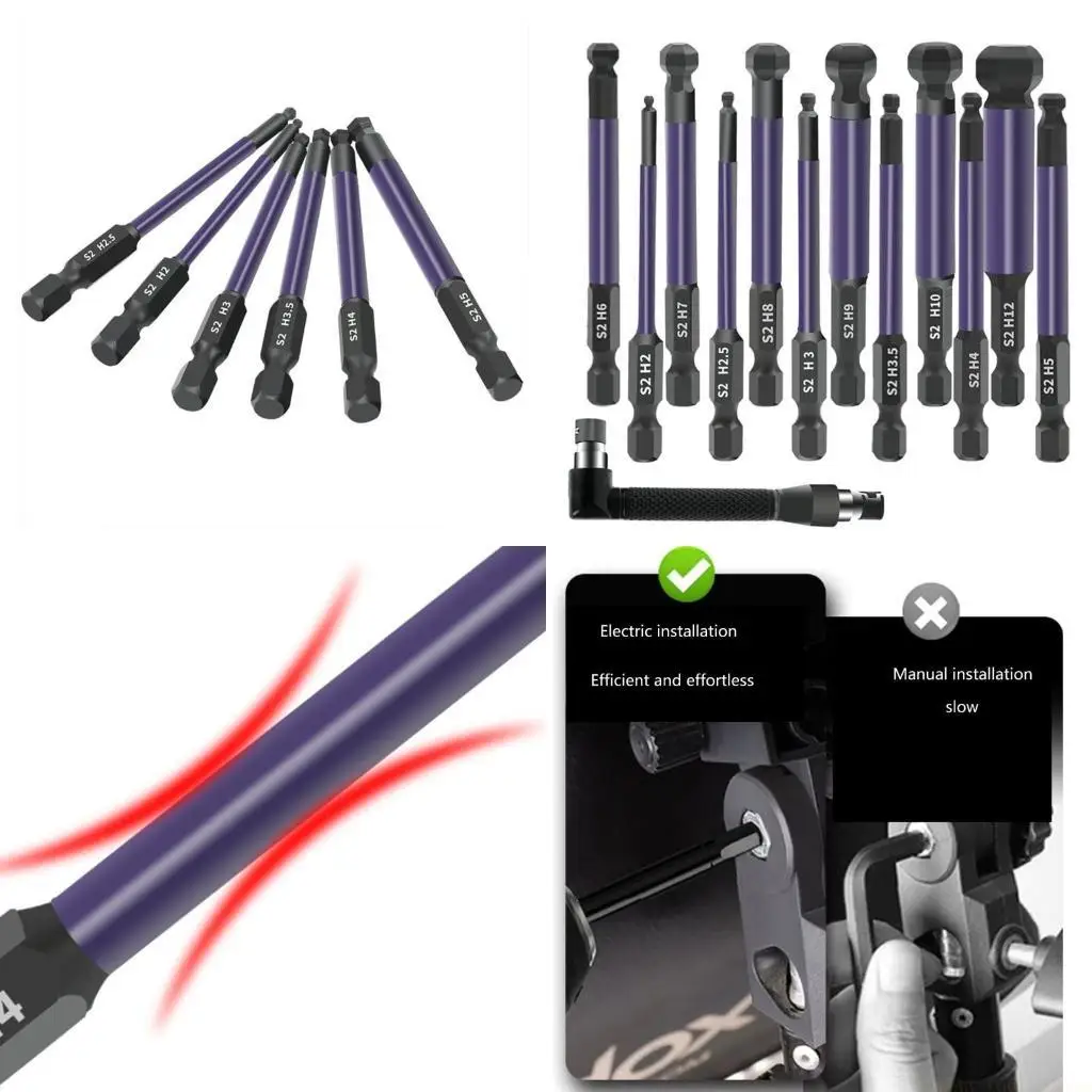 

A2BE Набор отверток со сферической головкой, набор головок, шестигранные насадки со сферической головкой, электрический