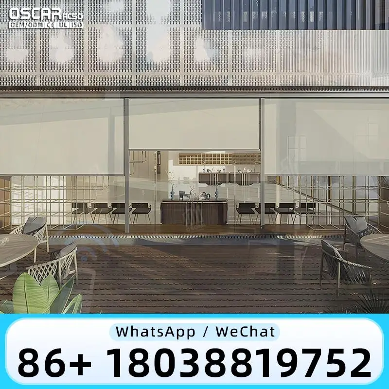 Motorized Roller Blinds for Windows and Balconies Privacy Protection Solar Shading Zip Screen Enrollable Shades Rolling shutter