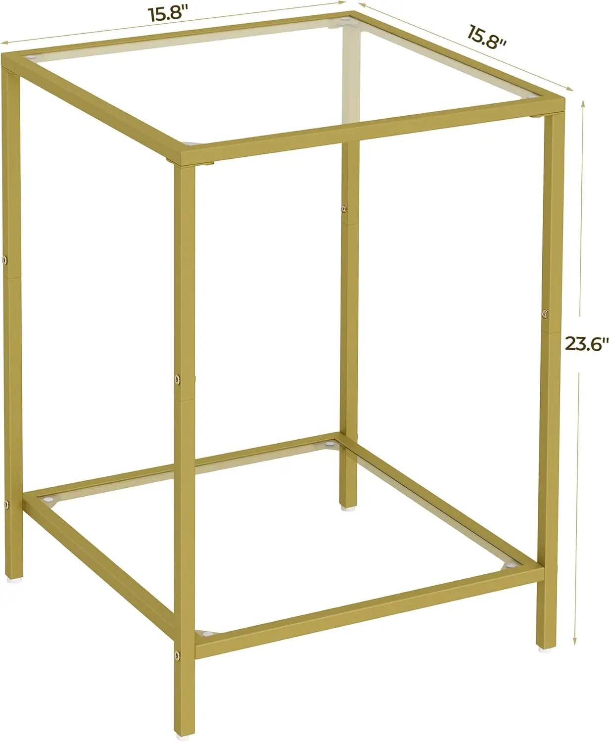 Side Tables Set Of 2, End Table With Tempered Glass, 2-Tier Nightstands With Storage Shelves, Coffee Table With Modern Style,