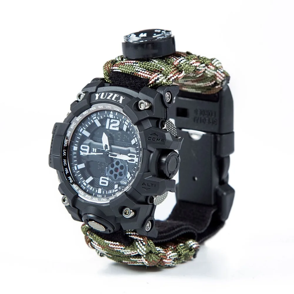 outdoor-sports-watch-paracord-handwoven-waterproof-luminous-multifunction