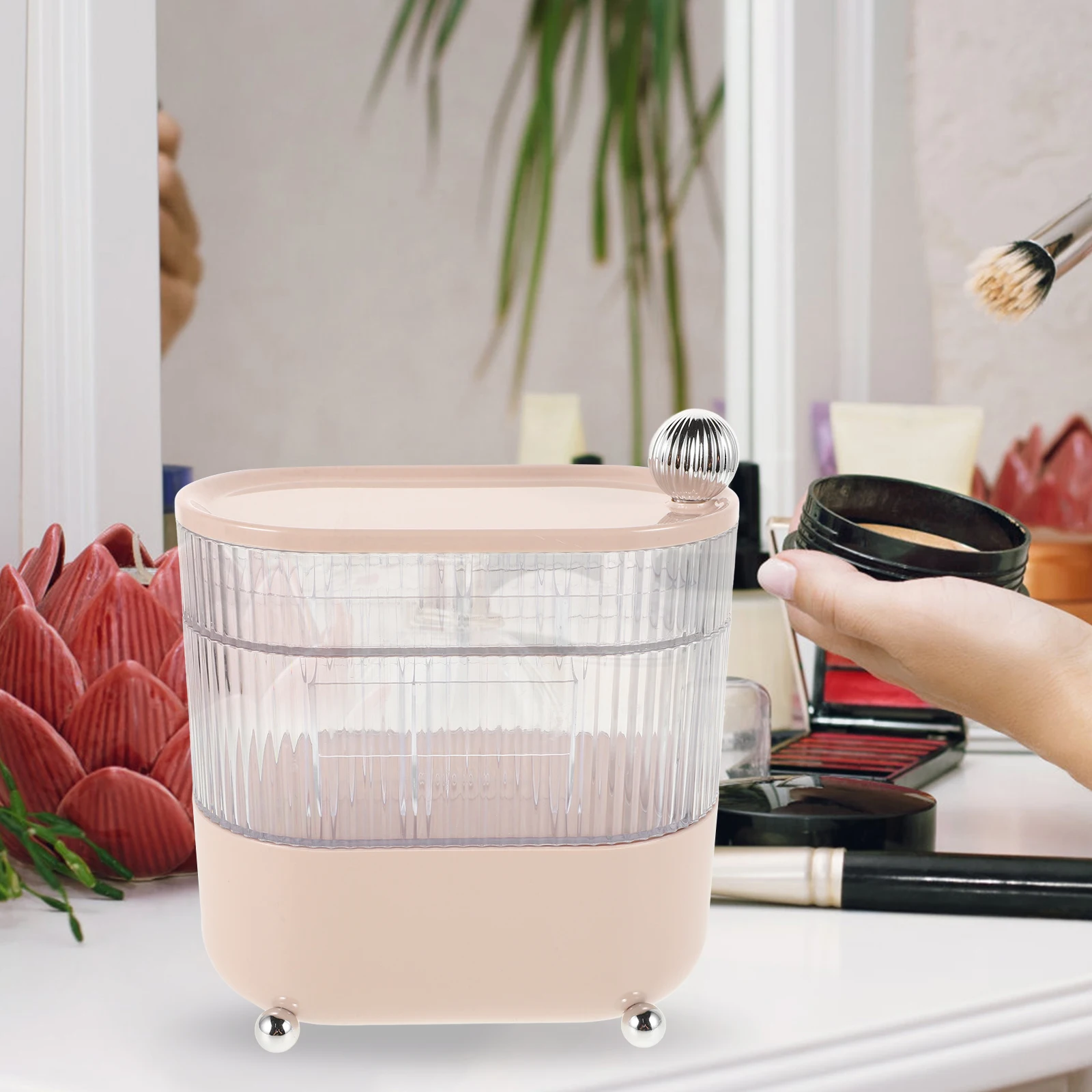 多層収納ボックスオーガナイザーヘアアクセサリーボビーピン口紅回転デスクトップ化粧ホルダー軽量