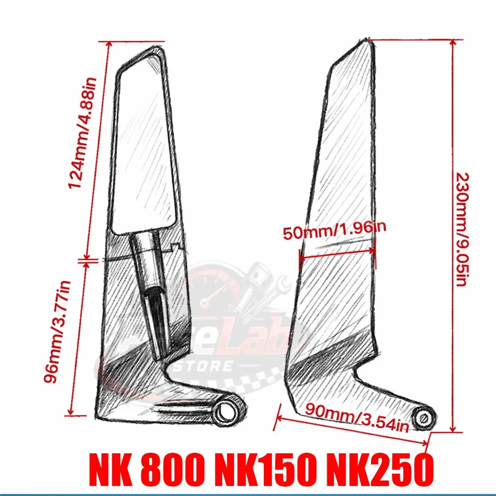 For NK 800 NK150 NK250 NK400 NK650 CF800 CF650 CF150  Motorcycle Mirrors Stealth Mirrors Sports Winglets Mirror Kit - view 5
