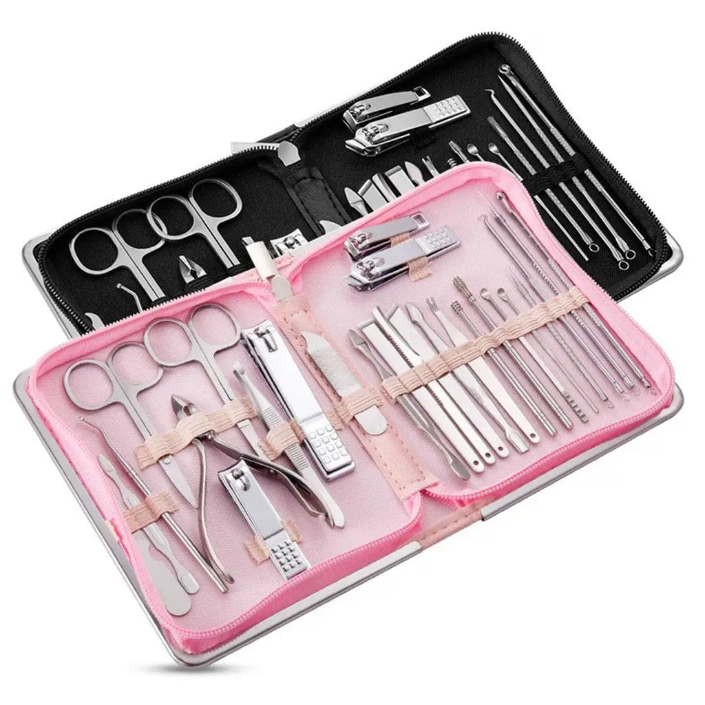 Ensemble de manucure pour adultes, outil de toilettage, ciseaux à ongles, 26 en 1