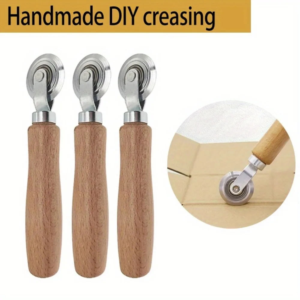 1 DIY Creasing Wheel Craft Creasing Machine Crease Creasing Tool Home DIY Ergonomic Handle Leather Paper Scoring Craft Tool