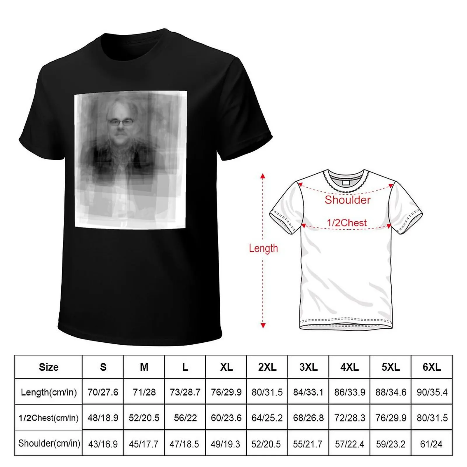Philip Seymour Hoffman Portrait T-Shirt Big Size Crew Neck T-Shirt