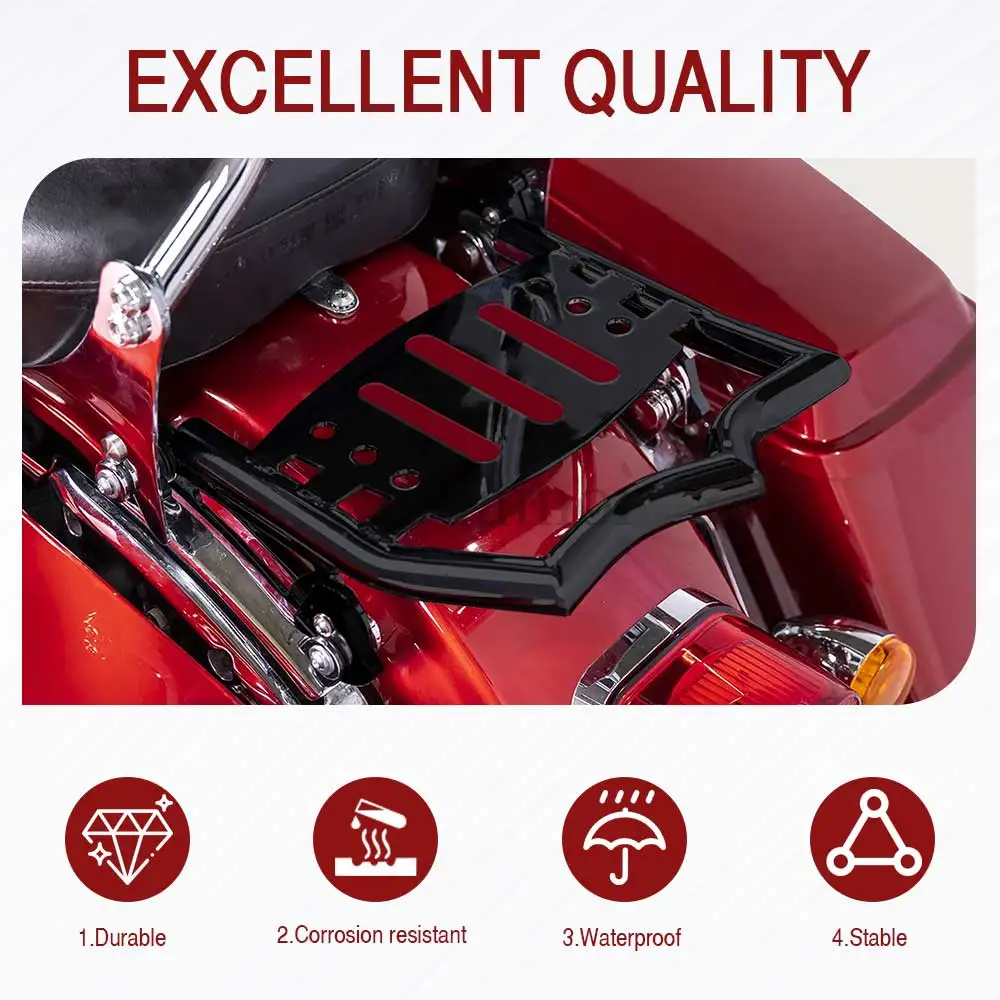 Motorcycle Accessory Detachable Mounting Rear Luggage Rack Black Fit For Halrey Touring Road Glide CVO ST FLTRXSTSE 2024 2025
