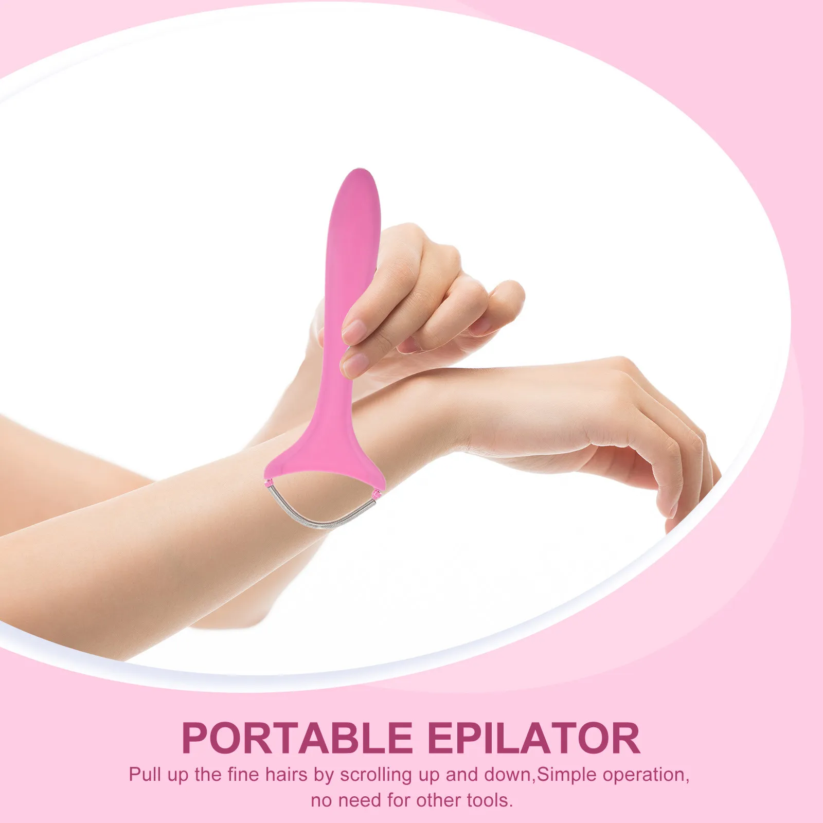Facial Hair Remover Portable Manual Spring Face Hair Removal Tool Premium Plastic Iron for Forehead Cheeks Lips Chin