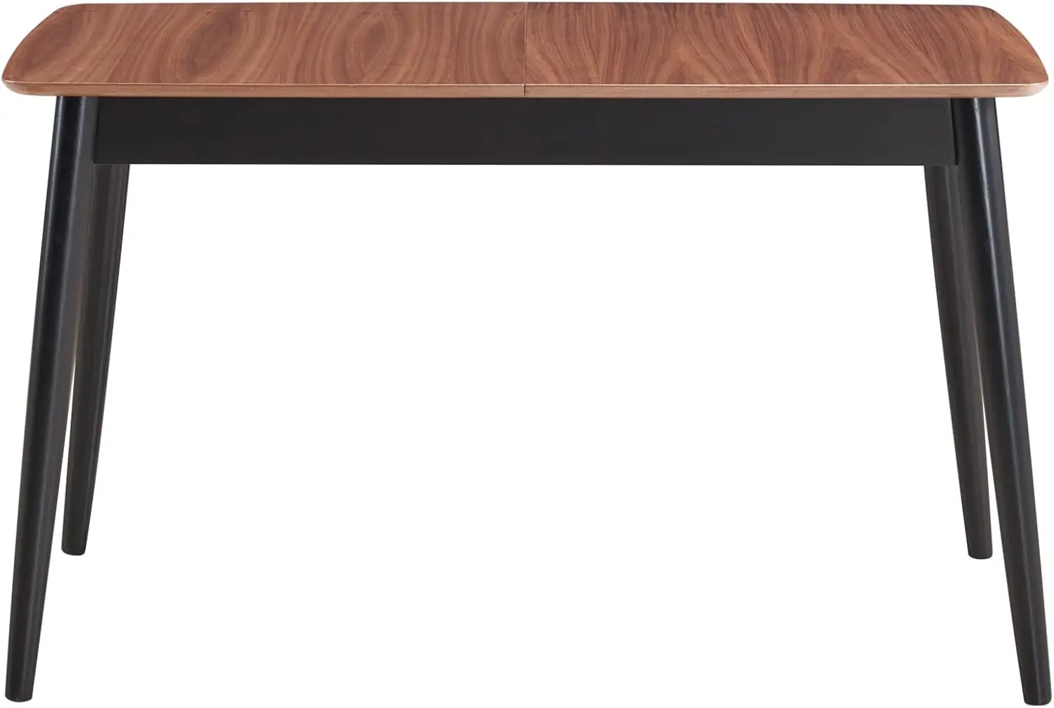 Meja Makan alami dan hitam dengan daun ekstensi