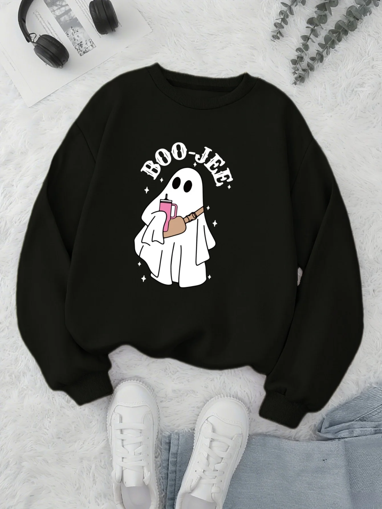 

Halloween Sheets Kid Graphic Printing Autumn and Winter Cotton Men's and Women's Sweatshirts Outdoor Sports Casual Fashion Trend