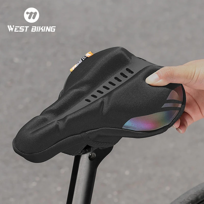 

WEST BIKING Bicycle Saddle Cover High Elastic Shock Absorption Bike Cushion Cover Hollow Breatable MTB Road Bike Seat Protector