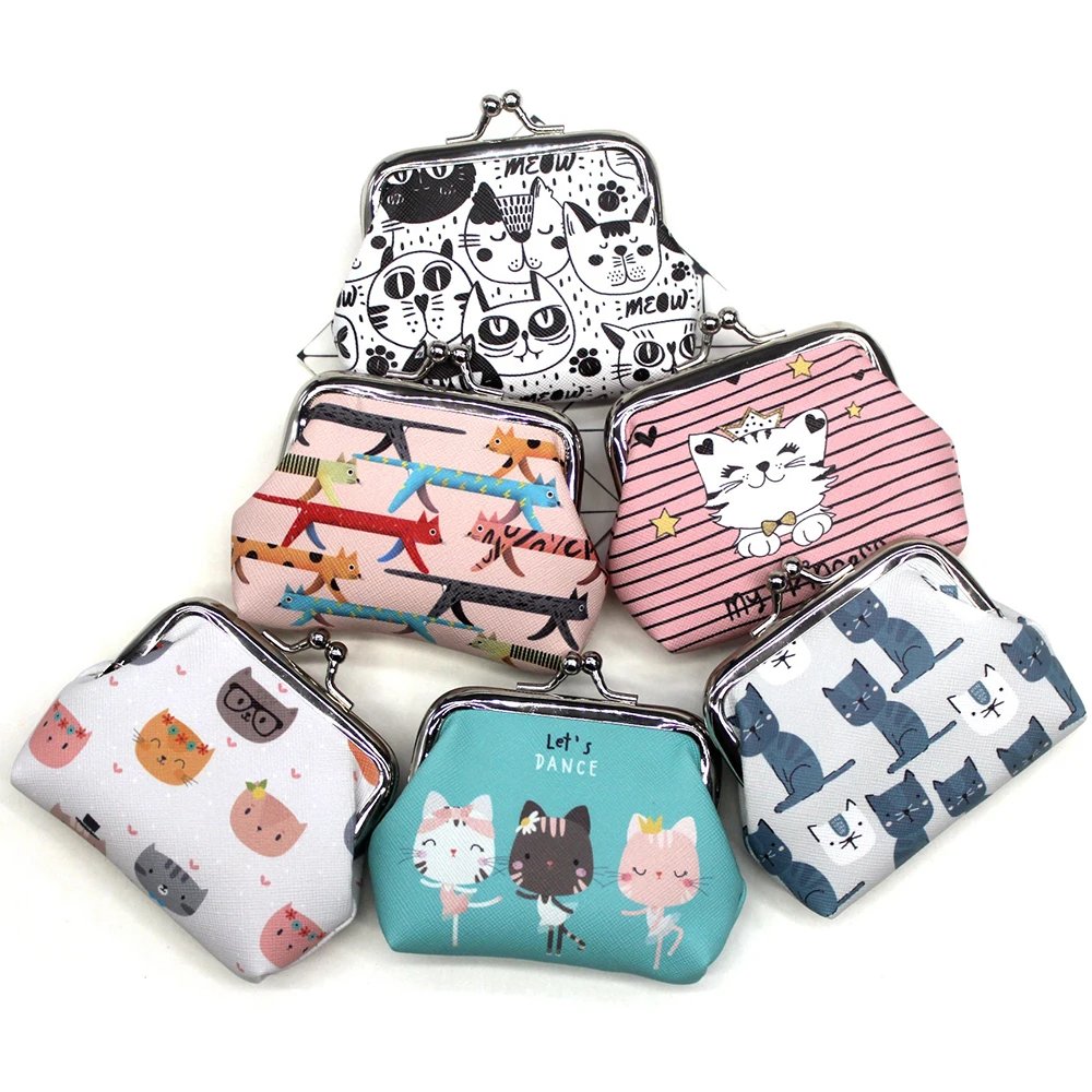 

Cute Clutch Money Bags Cartoon Cat Small Pocket Handbags Keys Bags Coin Purses Zero Wallet Mini Wallets