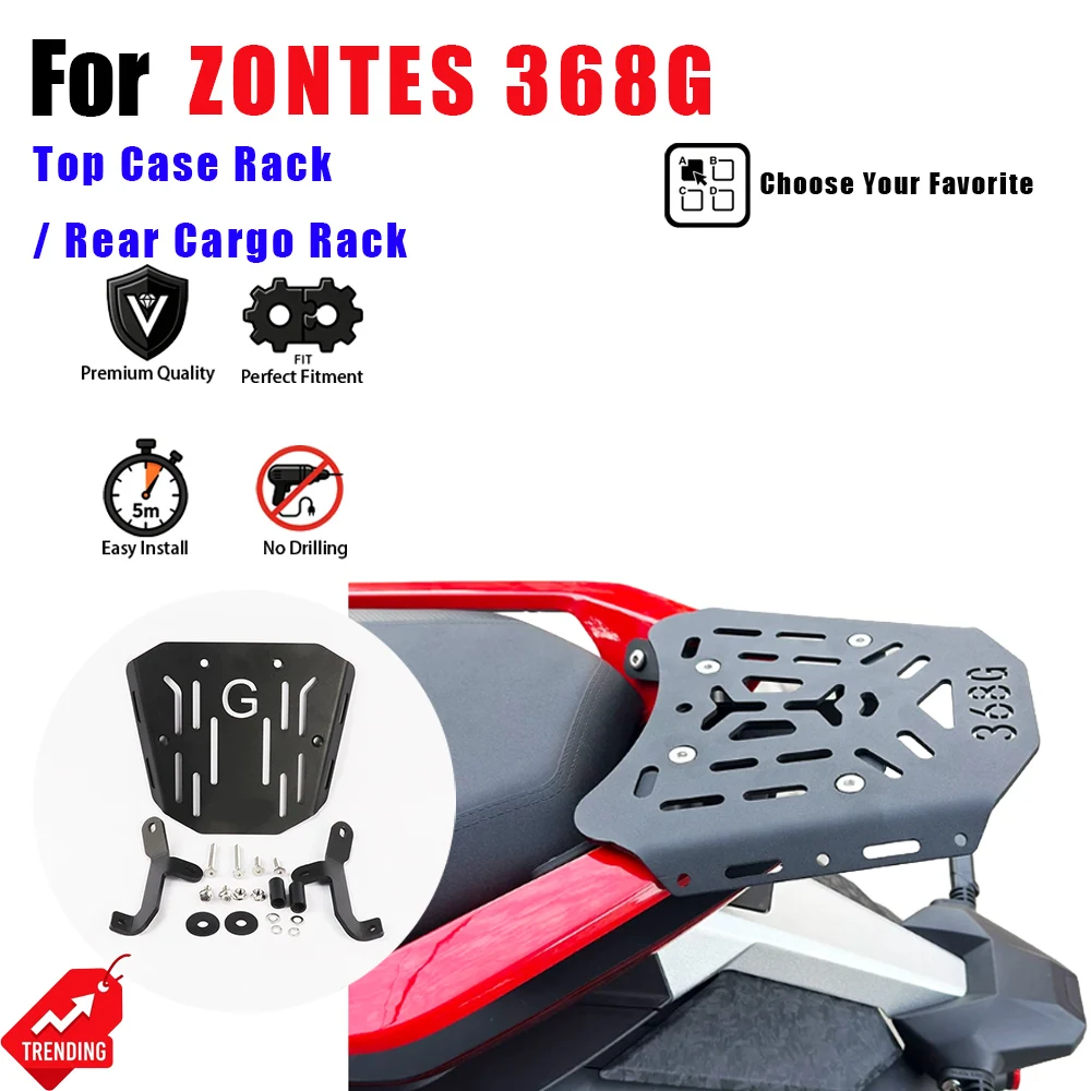 High Quality Top Case Rack Rear Rack Reinforced Steel Base Durable Custom Upgrade Parts Thickened For ZONTES 368G Motorcycle