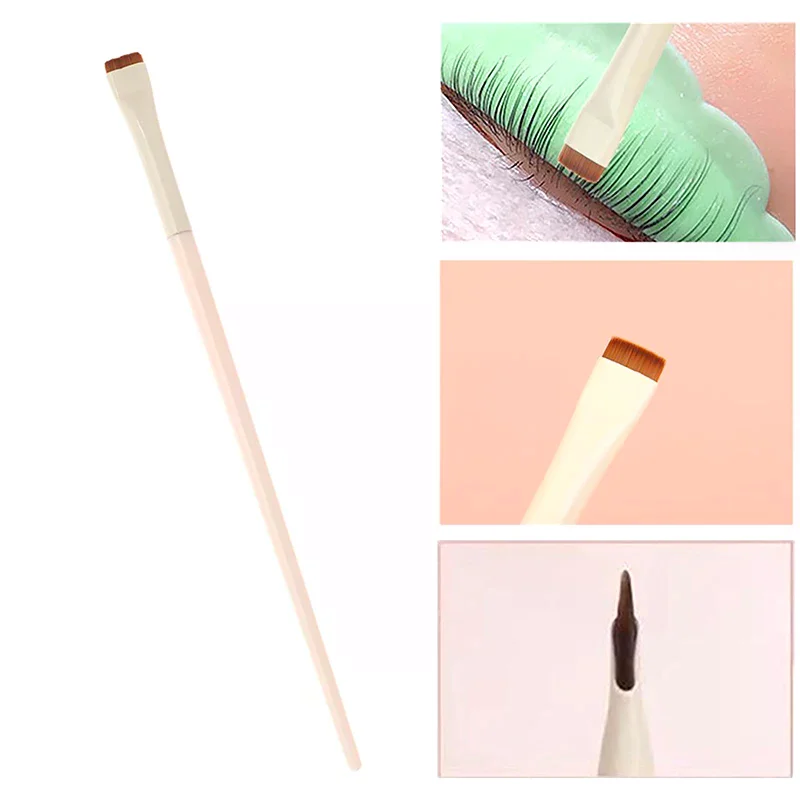 Professional Flat Angle Wooden Eyeshadow Brushes Make Up Cosmetics Tools Beige Eye Makeup Brushes Flat Eyebrow Eyeliner Brush