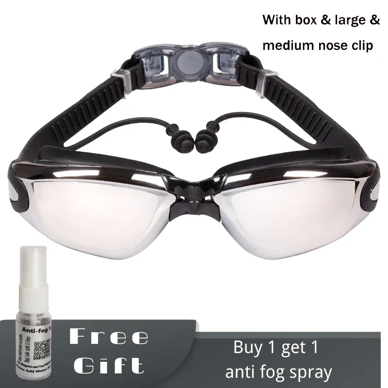 Adult Tinted Swimming Goggles with Diopter Myopia Degree Silicone Underwater Glasses Anti-fog Water Uv Protection