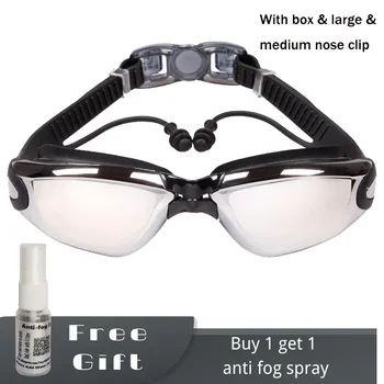 Volwassen Getinte Zwembril Met Diopter Bijziendheid Graden Siliconen Onderwater Bril Anti-Mist Water Uv Bescherming