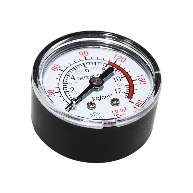 Bar Air Pressure Gauge Thread 1/4 BSP Thread 0-180 PSI 0-12 Manometer Double Scale For Air Compressor Pneumatic Hydraulic Fluid