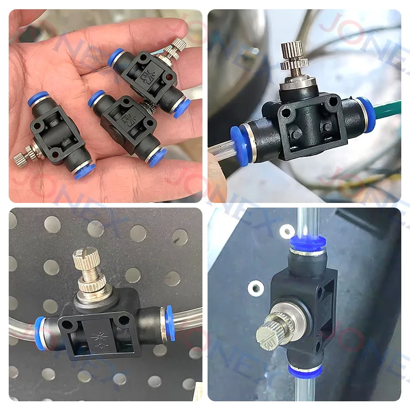 5PCS Pneumatic Flow Regulator Air Manual Speed Controller Hand Throttle Valve Push In Quick Release Fitting 4mm 6mm 8mm 10mm