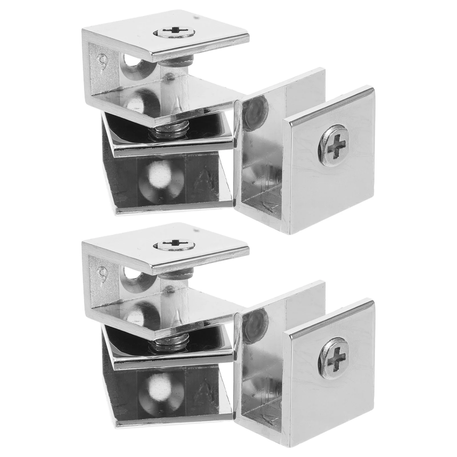 

8Pcs Glass Metal Brackets for Glass Shelf Fixing Home Office Durable Support Holders Glasses Clip Mirror Clamps