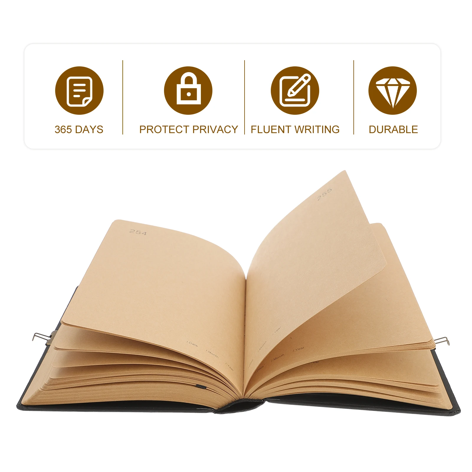 Kraft Paper Notebook Office Calendar Organizer Planner with Lock