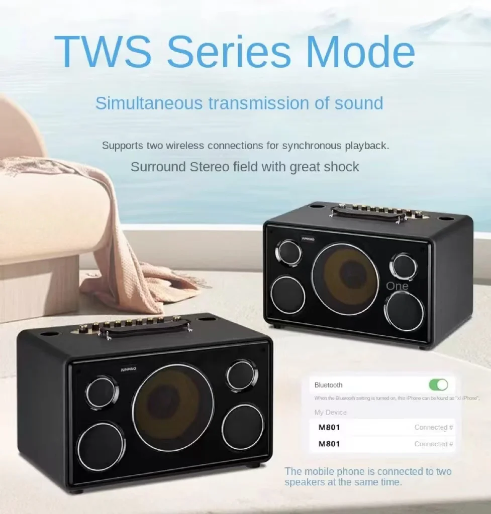 1200W High-Power Bluetooth Speaker Karaoke Portable Subwoofer Outdoor Party Multifunctional Wireless TWS Stereo Surround Speaker