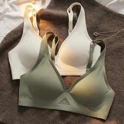 Women Wireless Bra Deep V Hollow Out Underwear Female Seamless Bras Ladies Comfortable 3/4 Cup Brassiere Girls Soft Lingerie New