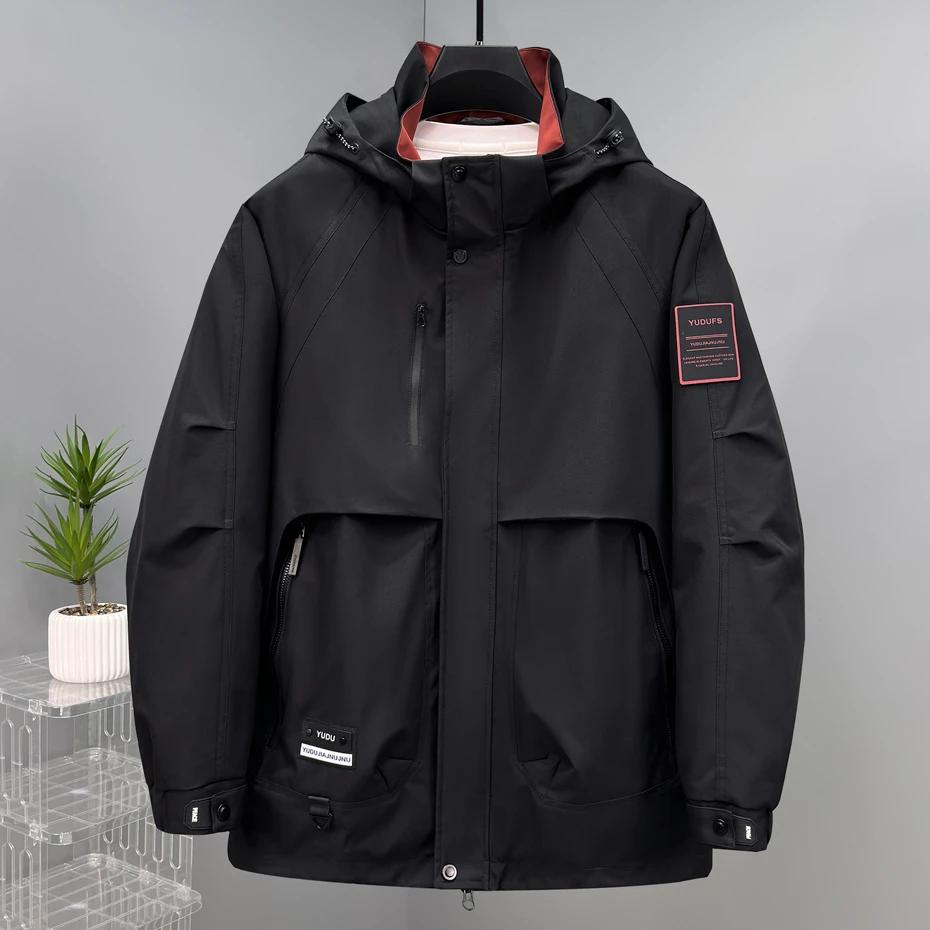 سترة واقية مقاومة للماء للرجال 11XL مقاس كبير سترات للتخييم معطف موضة سترة البضائع الذكور ملابس خارجية كبيرة الحجم في الهواء الطلق #3