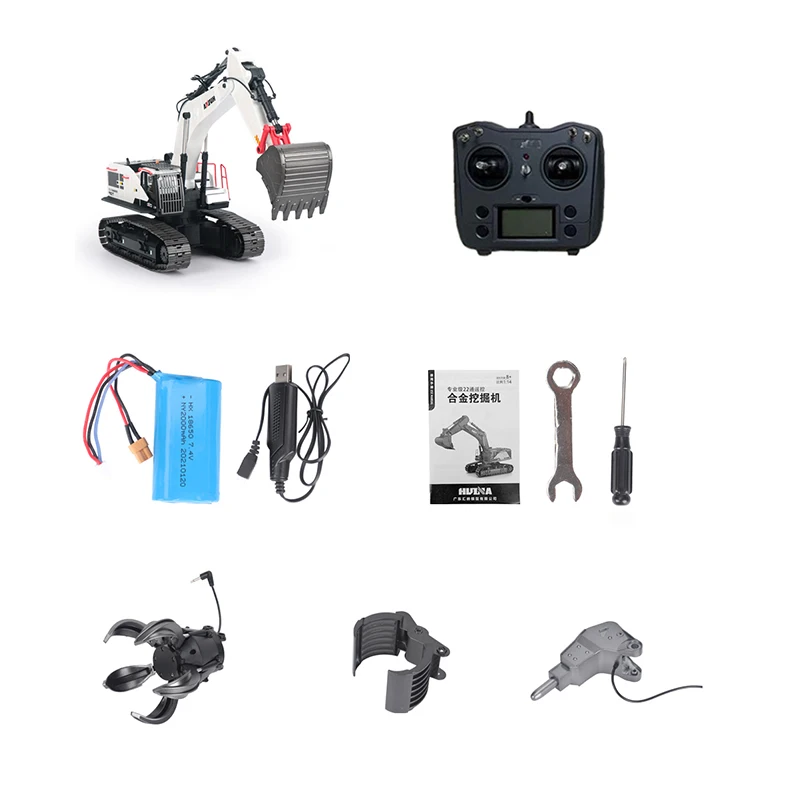 

HUINA 1/14 Metal RC Excavator Truck Car TOUCAN Radio Control Model 1594 Light Battery Sound Outdoor Toys For Boys