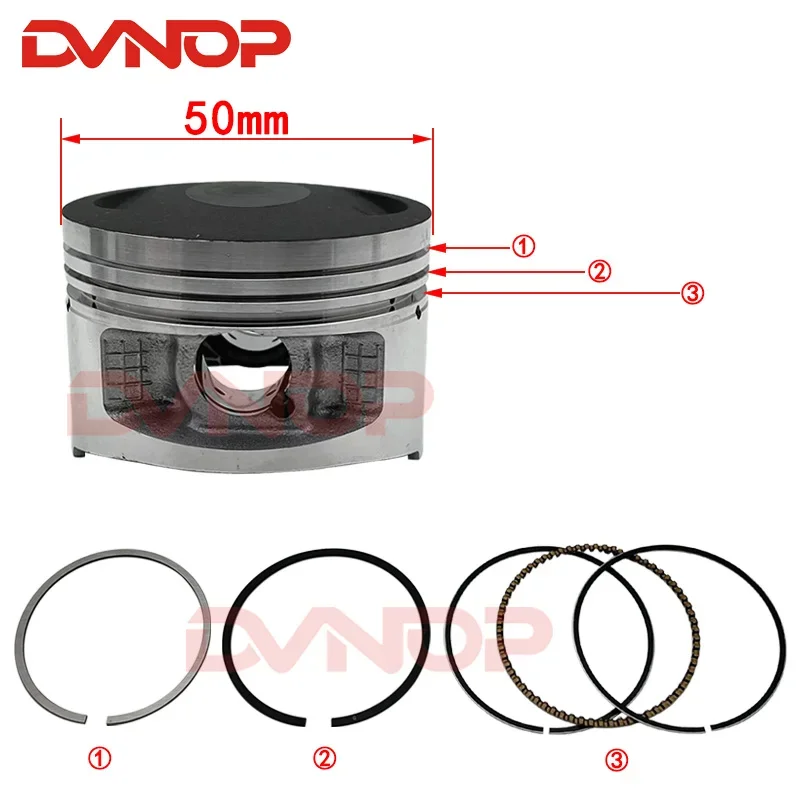 Motorcycle Piston Ring For 50cc 60cc 70cc 80cc 100cc 125cc 37mm 38mm 39mm 44mm 47mm 49mm 50mm 52mm 52.4mm 53.5mm 56.5mm 57mm