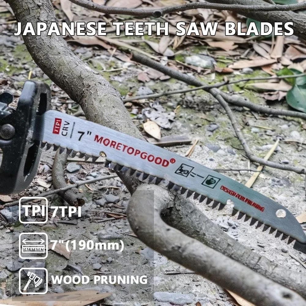 Lâmina de Serra Recíproca Curva de 7 Polegadas com Design Chipconveyor, Dentes Japoneses 7TPI para Poda de Madeira, Pacote com 3 Unidades