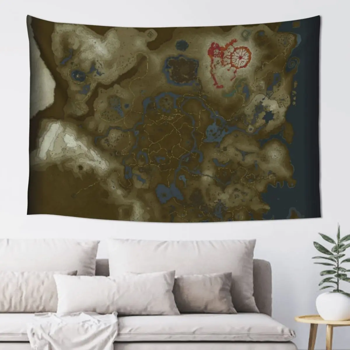 LoZ BOTW Map Tapestry Bedroom Organization And Decoration Aesthetic Room Decoration Decoration Aesthetic Tapestry