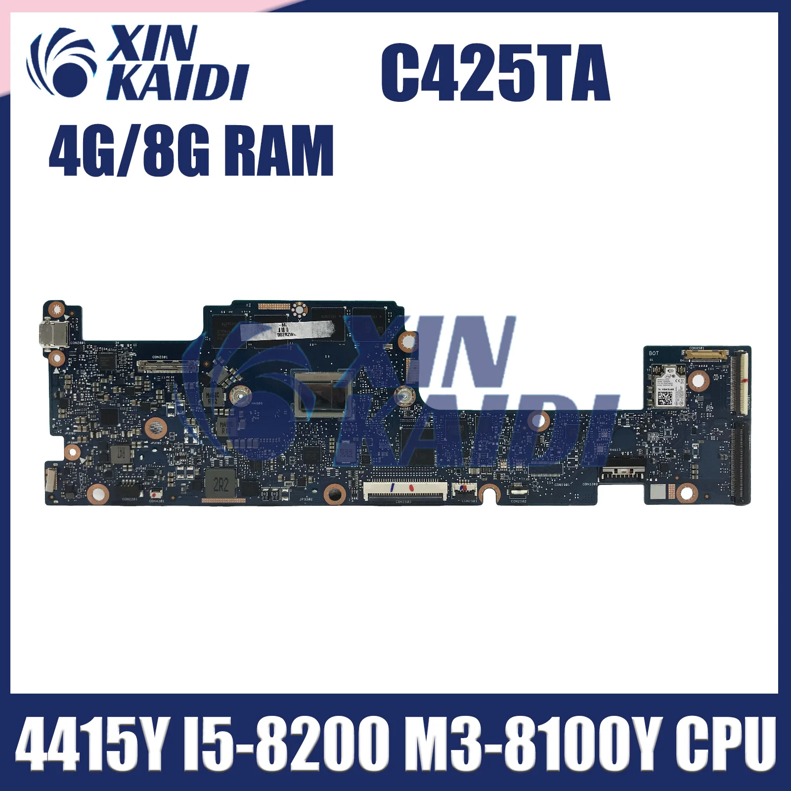 Computer Mainboard For ASUS Chromebook C425TA C425TA Laptop Motherboard 4415Y I5-8200 M3-8100Y CPU 4G 8G-RAM 32G 64G 128G-SSD