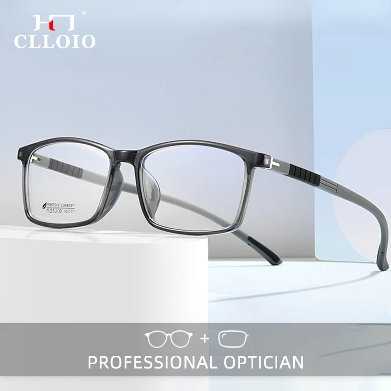 CLLOIO Men's Memory Silicone Exercise Prescription Glasses Myopia Running Glasses Anti Reflective Progressive Reading Eyeglasses
