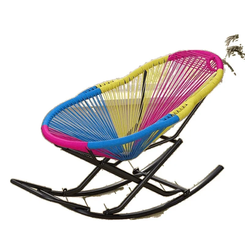 

Rocking chair Outdoor courtyard free Simple recliner Large rainbow