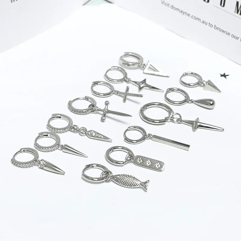 1 Paar hochwertige Silberohrringe der Serie 925 aus Sterlingsilber, luxuriöse Creolen, CZ-Ohrringe, Modeschmuck – Detail 3