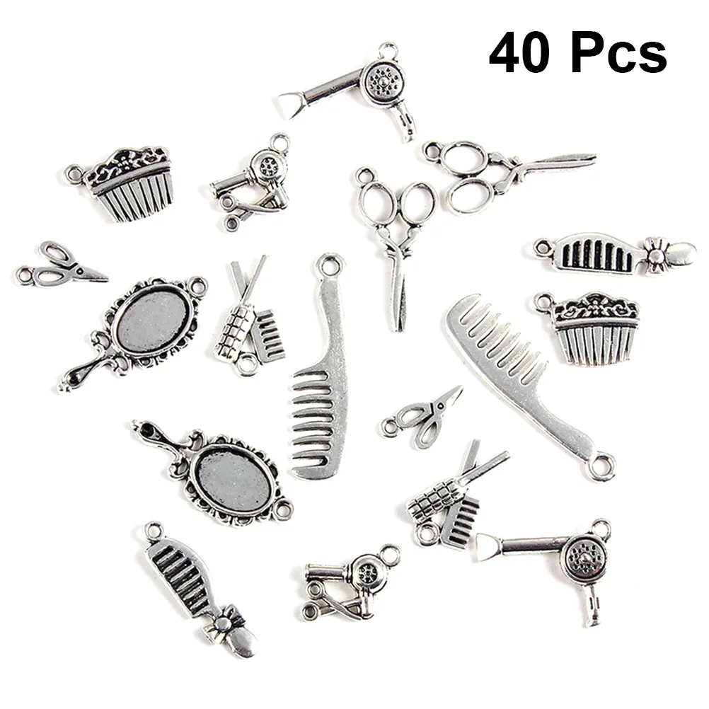 

2 Bags Retro Pendant Creative Accessories DIY Charms Earring Ancient Silver for Jewelry
